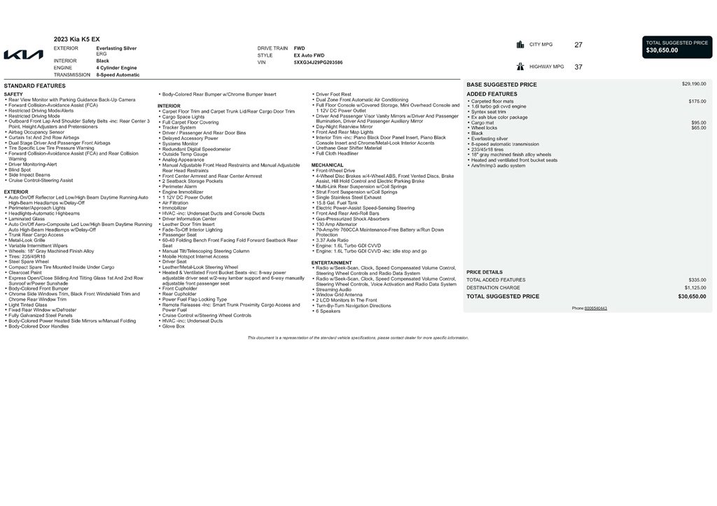 Used 2023 Kia K5 EX image 9