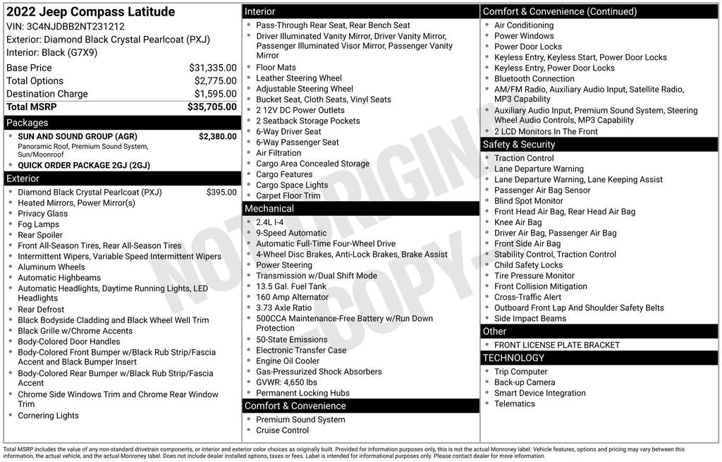 Used 2022 Jeep Compass Latitude w/ Sun and Sound Group image 17