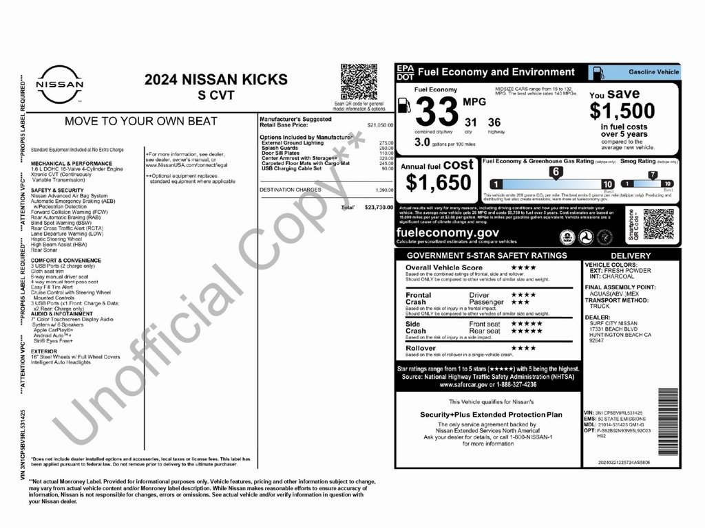 Used 2024 Nissan Kicks S image 2