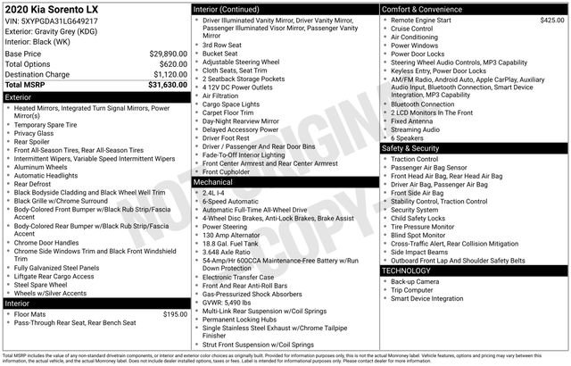 Used 2020 Kia Sorento LX AWD/4WD image 4