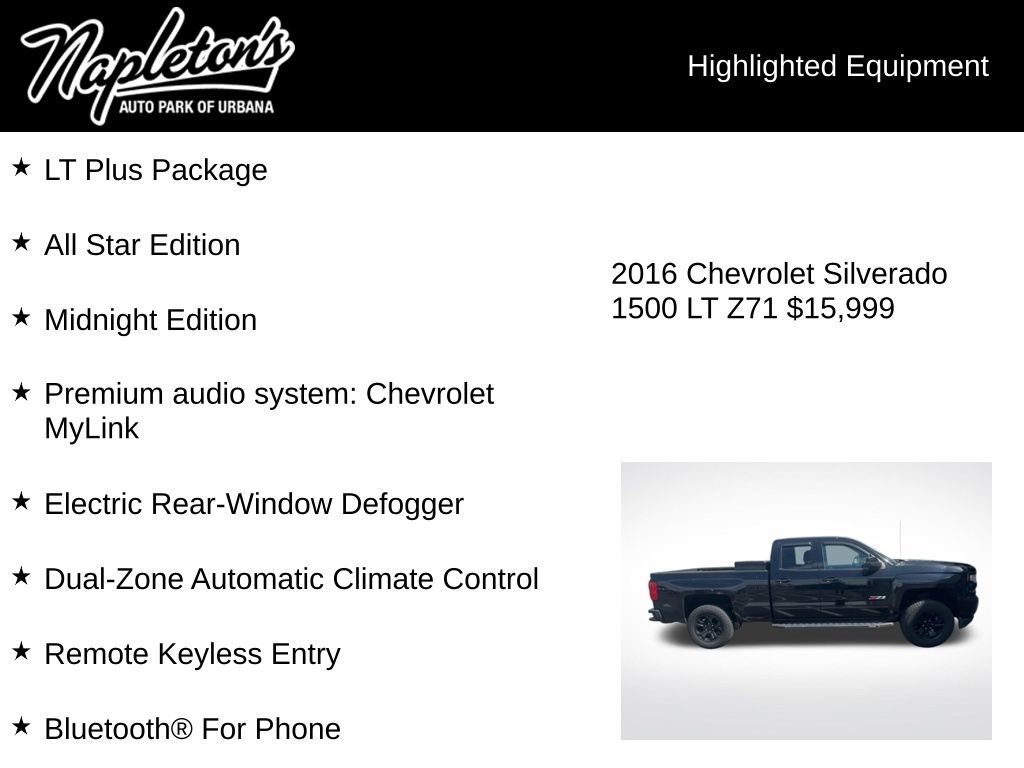 Used 2016 Chevrolet Silverado 1500 LT w/ Midnight Edition AWD/4WD image 2