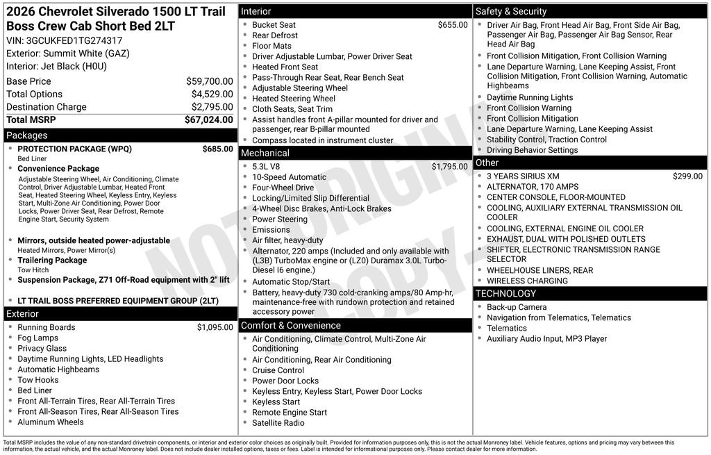 New 2026 Chevrolet Silverado 1500 LT Trail Boss w/ Protection Package AWD/4WD image 4