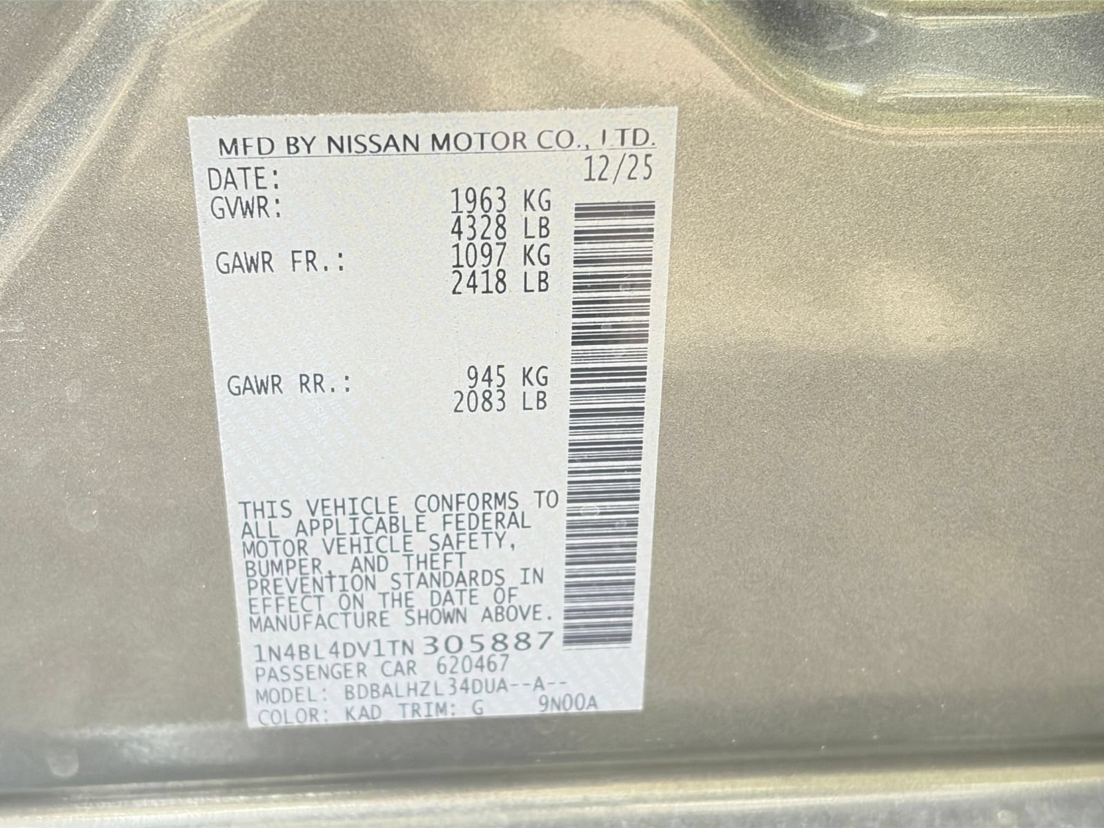 Used 2026 Nissan Altima 2.5 SV FWD image 28
