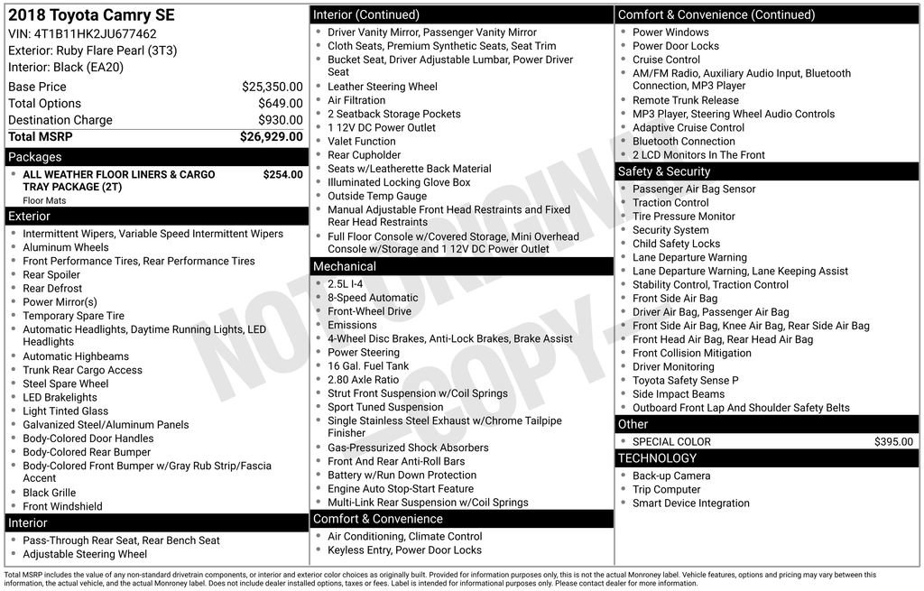 Used 2018 Toyota Camry SE image 31