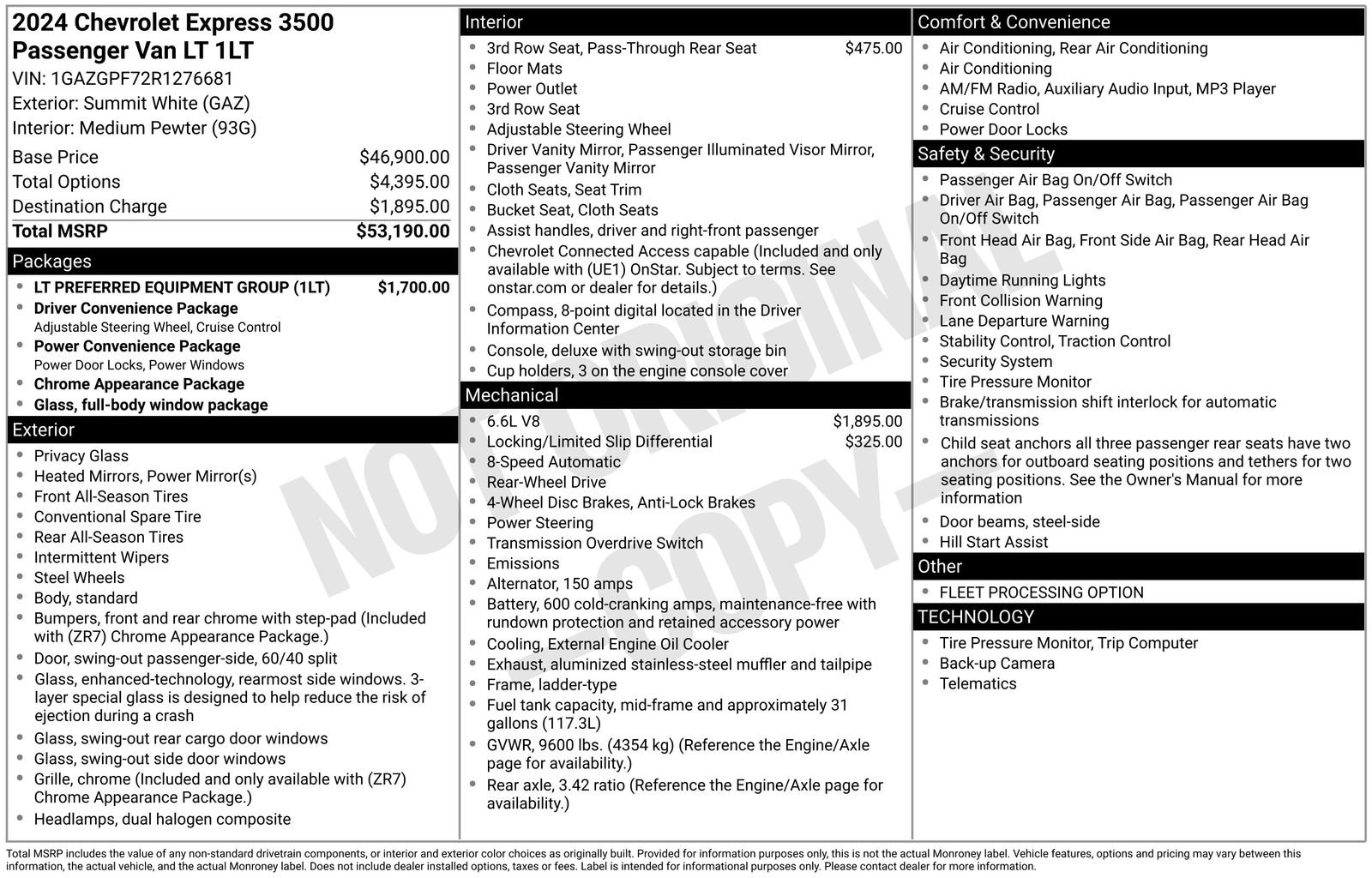 Used 2024 Chevrolet Express 3500 LT w/ LT Preferred Equipment Group image 39