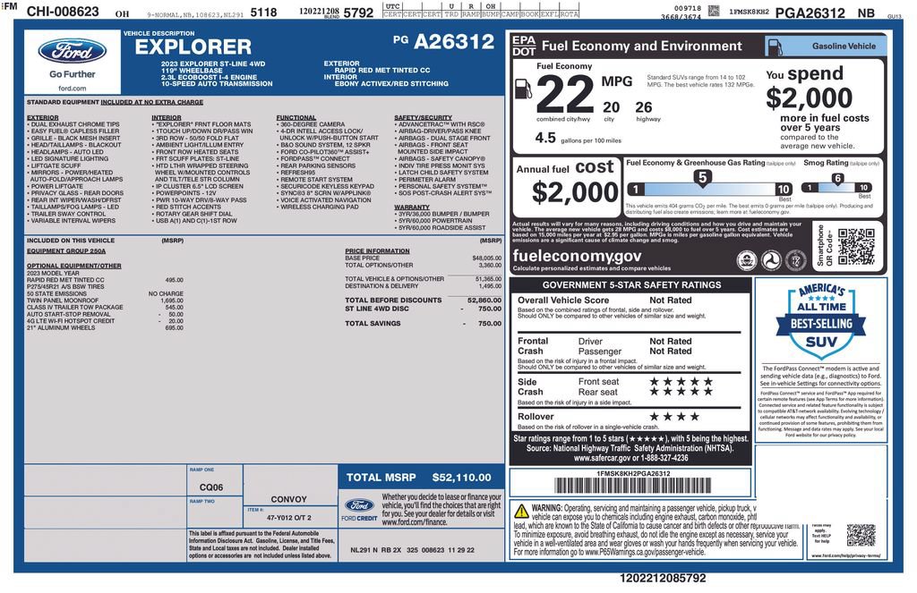 Used 2023 Ford Explorer ST-Line w/ Class IV Trailer Tow Package AWD/4WD image 7