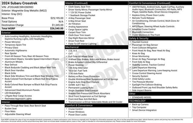 Used 2024 Subaru Crosstrek 2.0i image 19