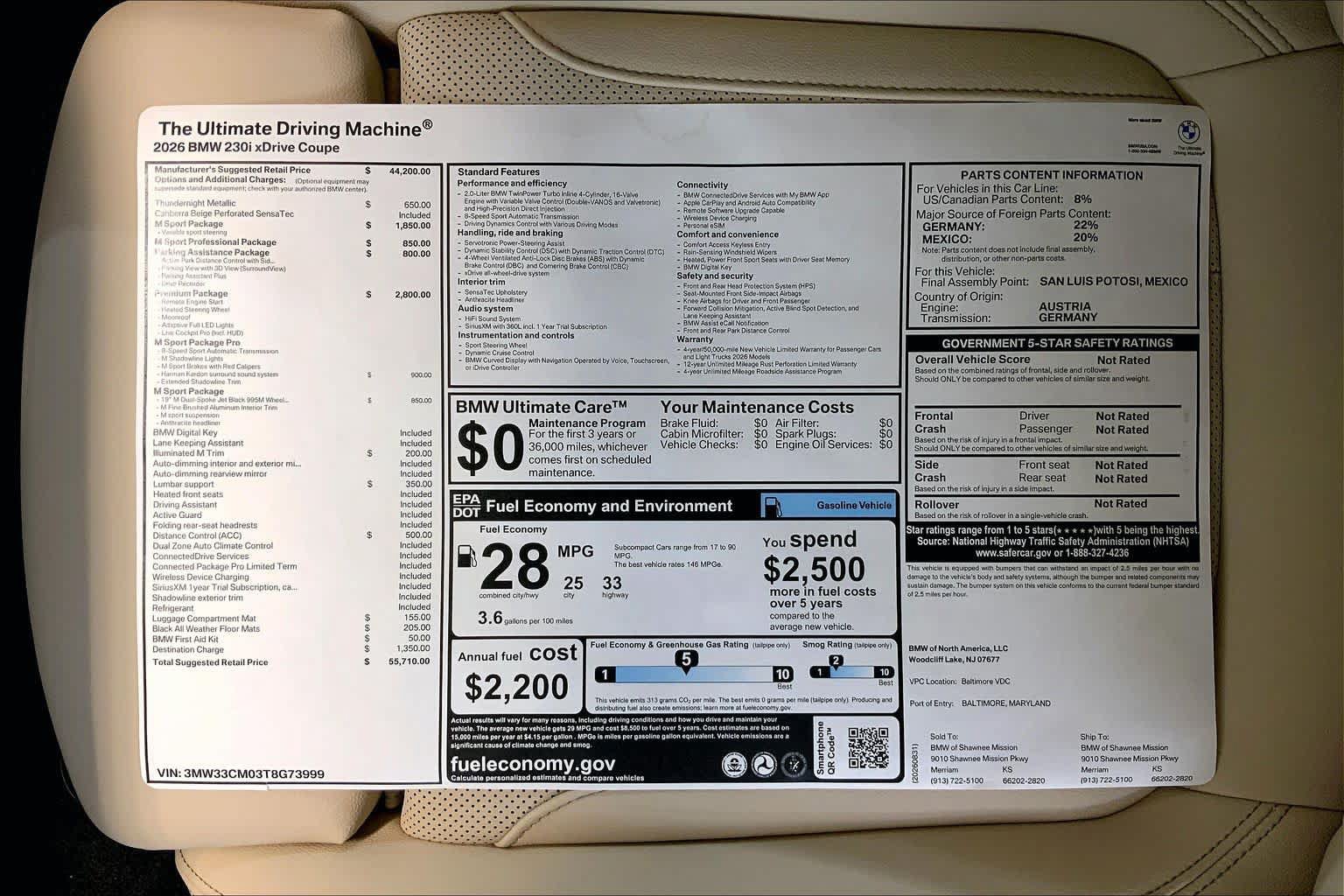 New 2026 BMW 230i xDrive Coupe w/ Premium Package AWD/4WD image 22