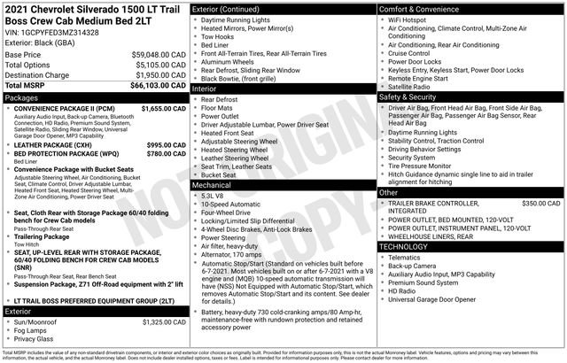 Used 2021 Chevrolet Silverado 1500 LT Trail Boss w/ Convenience Package II AWD/4WD image 35