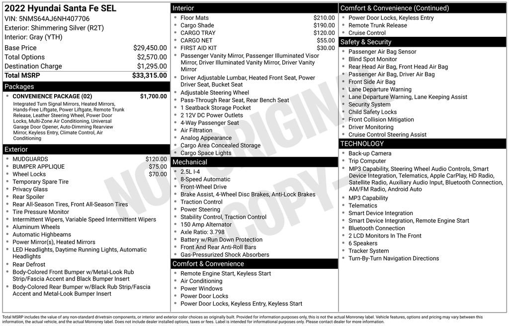 Used 2022 Hyundai Santa Fe SEL w/ Convenience Package FWD image 36