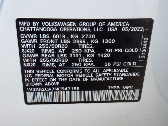 Used 2022 Volkswagen Atlas SE AWD/4WD image 33