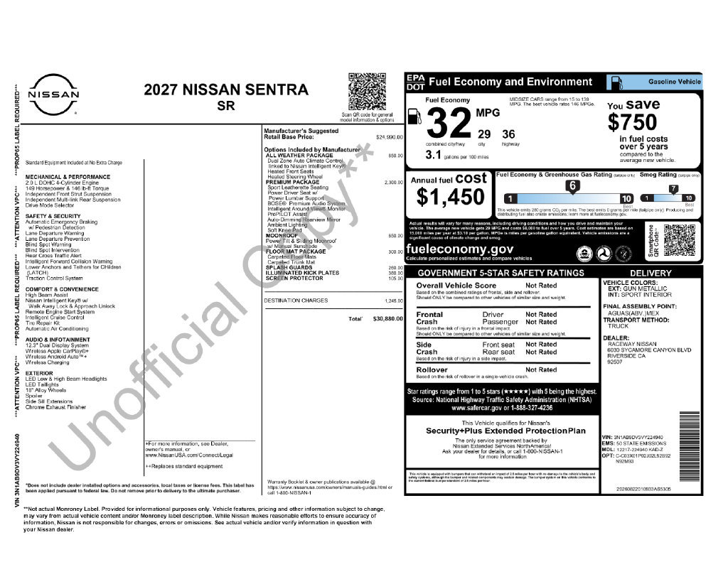 New 2027 Nissan Sentra SR FWD image 5