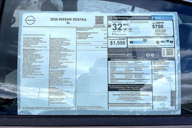 New 2026 Nissan Sentra SL w/ Floor Mat Package FWD image 17