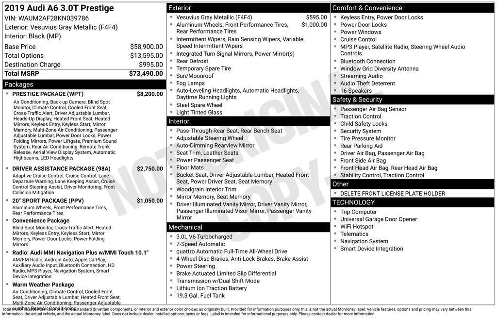 Used 2019 Audi A6 3.0T Prestige w/ Prestige Package image 7