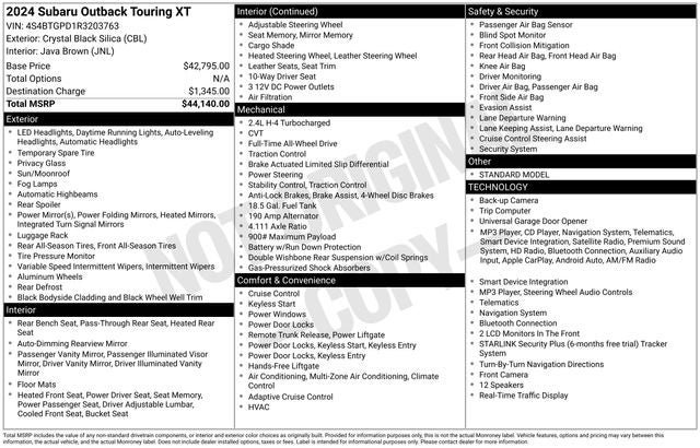 Used 2024 Subaru Outback Touring XT AWD/4WD image 7