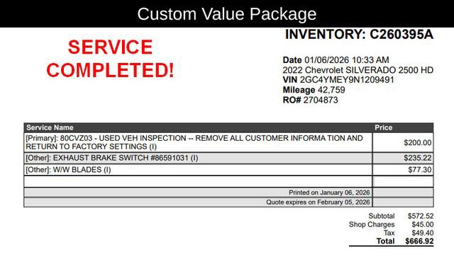 Used 2022 Chevrolet Silverado 2500 Custom w/ Custom Value Package image 8