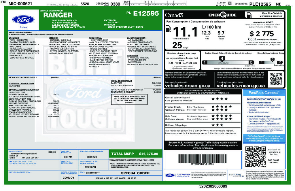 Used 2023 Ford Ranger XLT w/ Trailer Tow Package AWD/4WD image 27