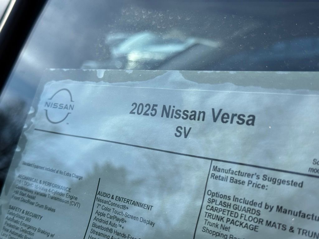 New 2025 Nissan Versa SV w/ Trunk Package image 23