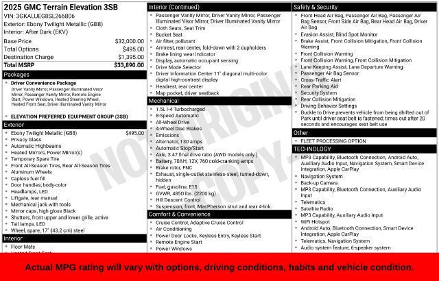 Used 2025 GMC Terrain Elevation AWD/4WD image 17