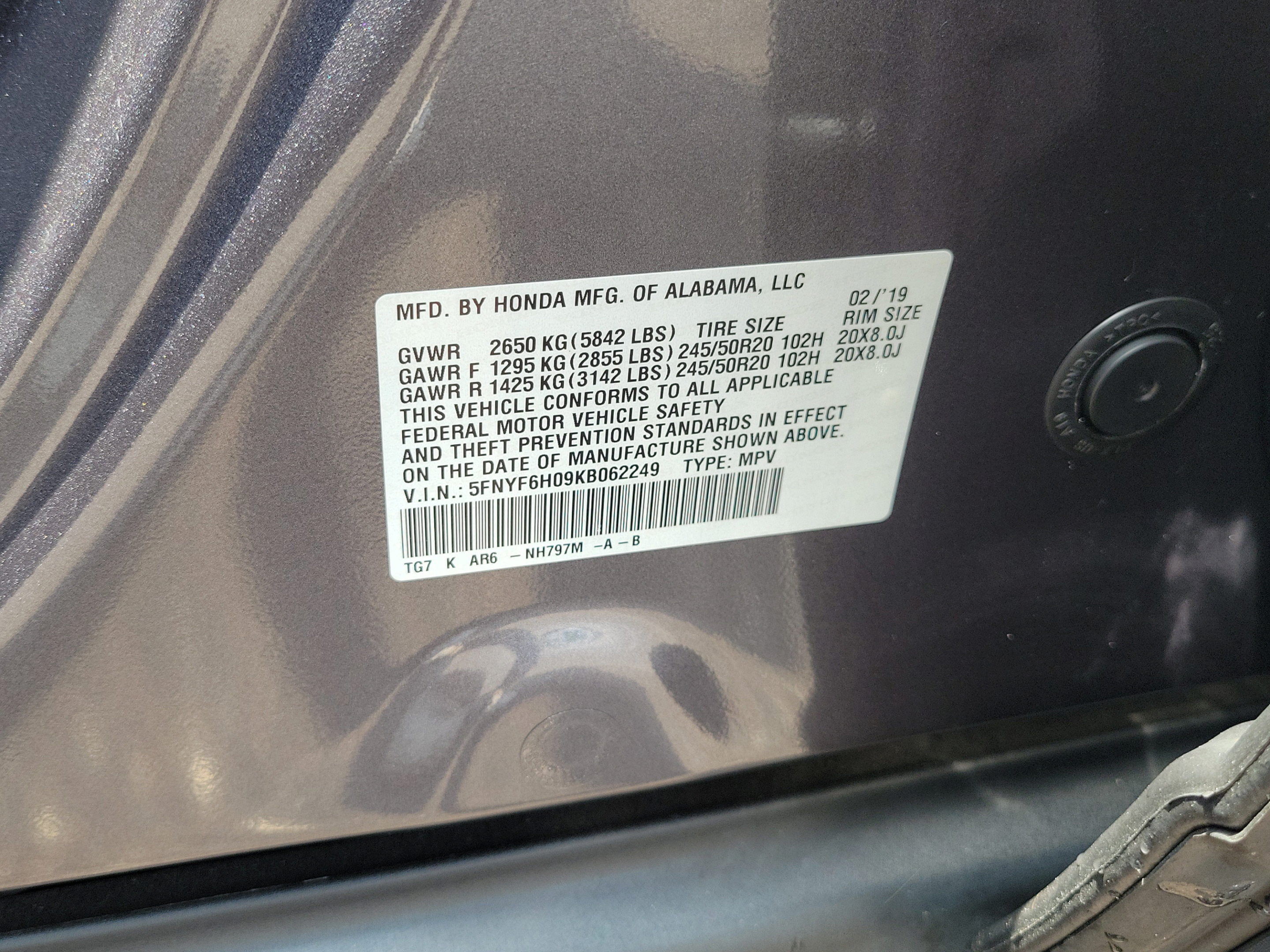 Certified 2019 Honda Pilot Elite image 35