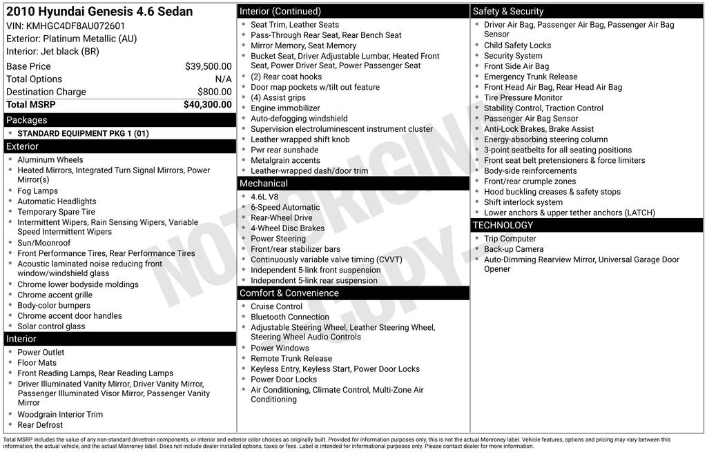 Used 2010 Hyundai Genesis 4.6 image 8