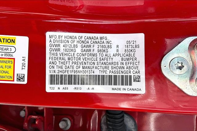 Certified 2022 Honda Civic Touring image 16