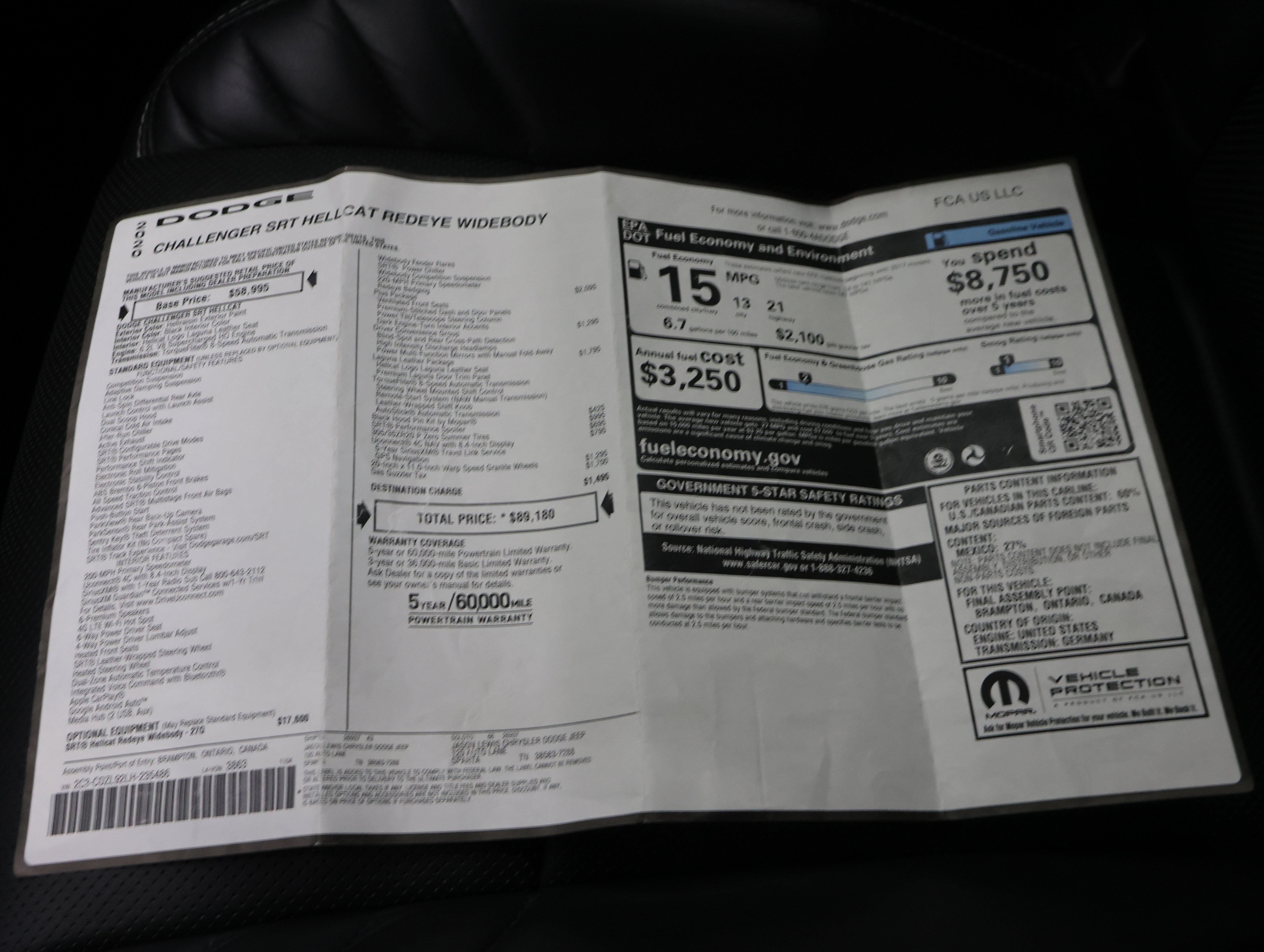 Used 2020 Dodge Challenger SRT Hellcat Redeye image 53