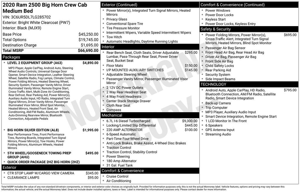 Used 2020 RAM 2500 Big Horn w/ Level 2 Equipment Group AWD/4WD image 42