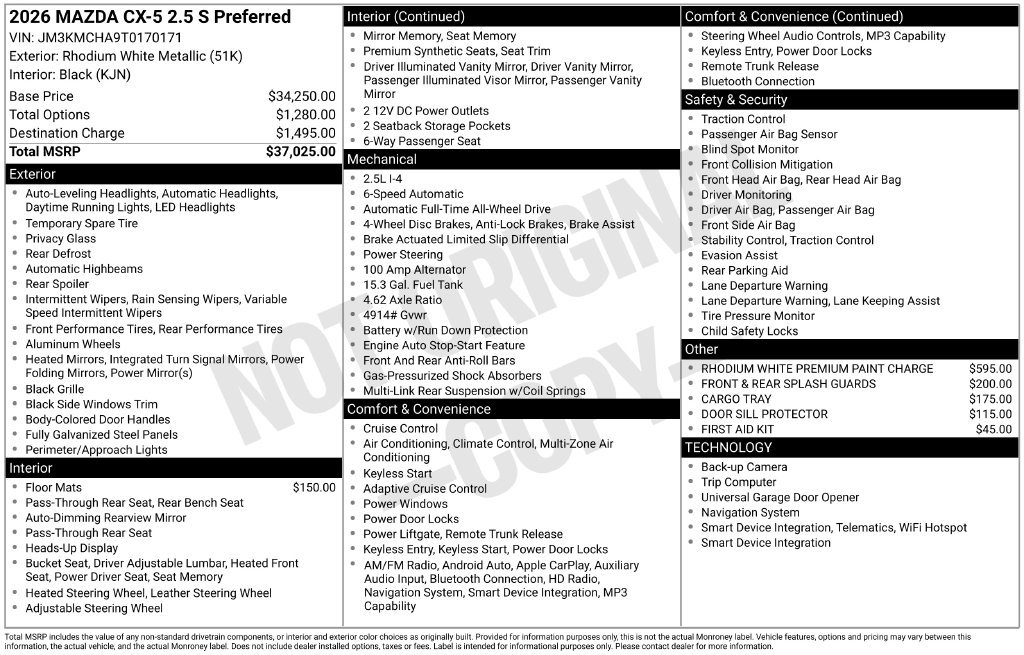 New 2026 MAZDA CX-5 Preferred AWD/4WD image 3