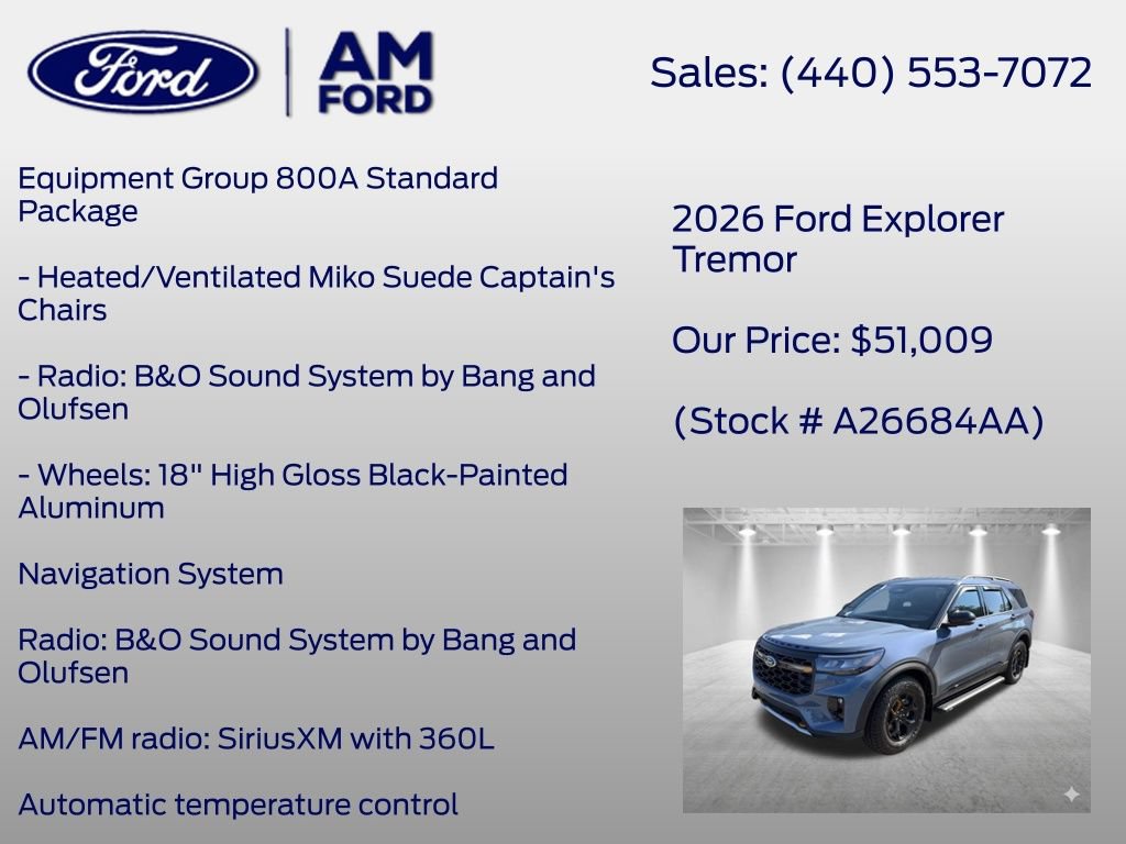 Used 2026 Ford Explorer Tremor w/ Tremor Convenience Package AWD/4WD image 7