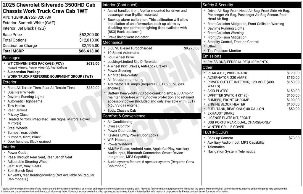 New 2025 Chevrolet Silverado 3500 W/T w/ WT Convenience Package image 32