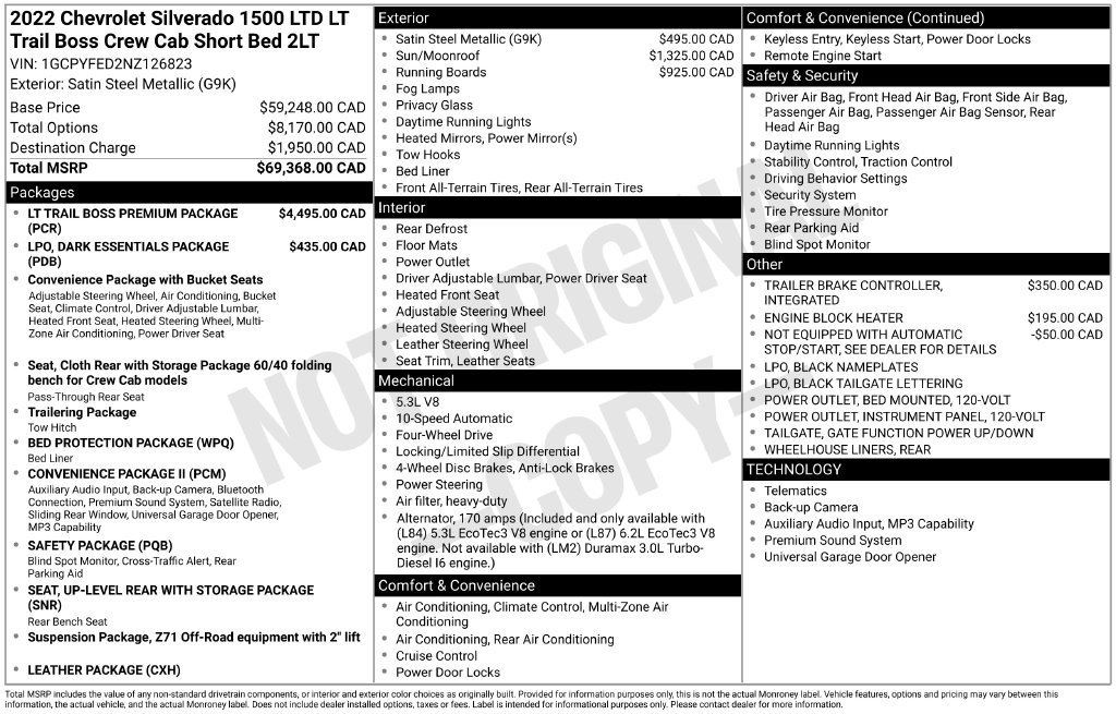 Used 2022 Chevrolet Silverado 1500 LT Trail Boss w/ LT Trail Boss Premium Package AWD/4WD image 43