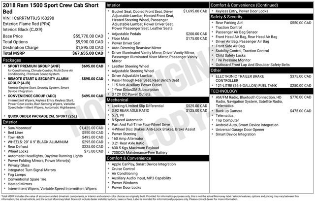 Used 2018 RAM 1500 Sport w/ Sport Premium Group AWD/4WD image 39