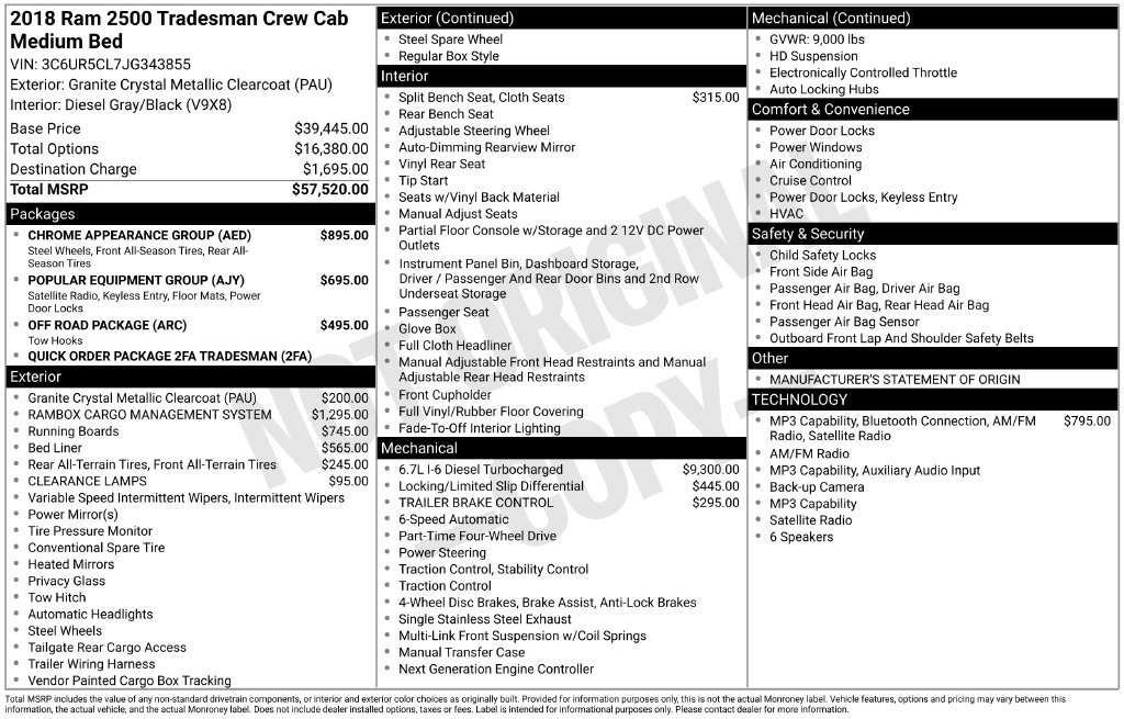Used 2018 RAM 2500 Tradesman w/ Chrome Appearance Group AWD/4WD image 54