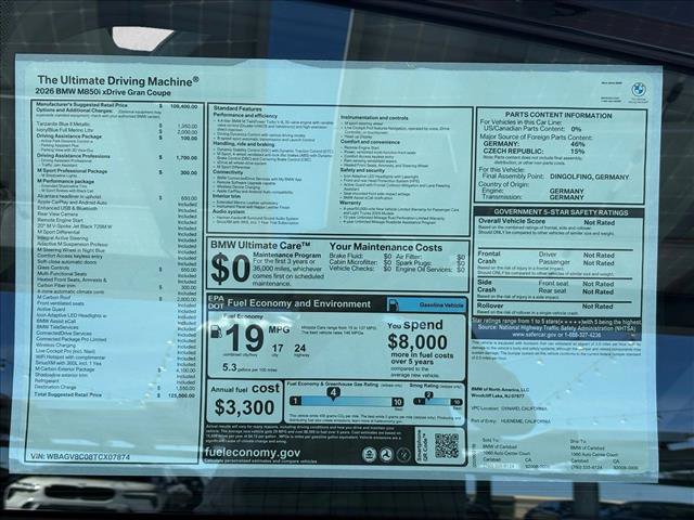 New 2026 BMW M850i xDrive w/ M Carbon Exterior Package AWD/4WD image 17