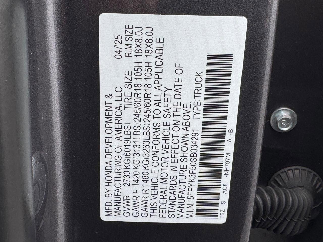 Certified 2025 Honda Ridgeline RTL image 27