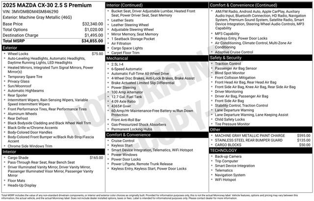 Used 2025 MAZDA CX-30 AWD 2.5 S w/ Premium Package image 38