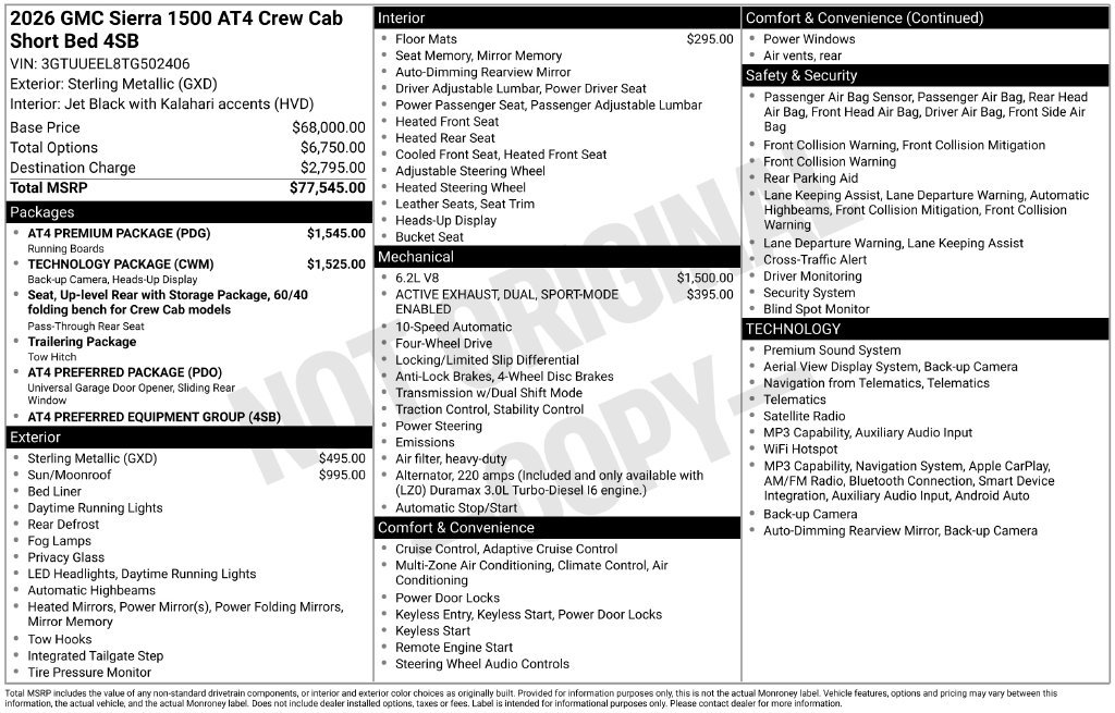 New 2026 GMC Sierra 1500 AT4 w/ AT4 Premium Package AWD/4WD image 51