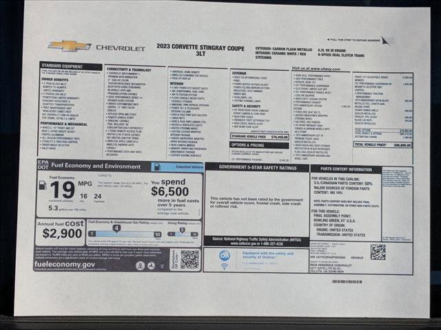 Certified 2023 Chevrolet Corvette Stingray Premium Cpe w/ Z51 Performance Package image 23