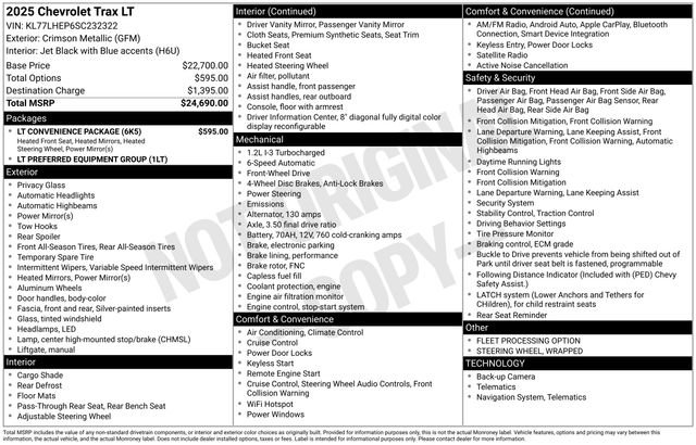 Used 2025 Chevrolet Trax LT w/ LT Convenience Package image 48