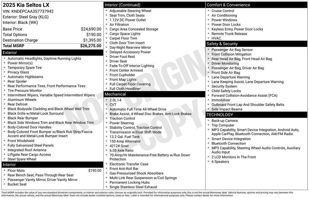 Used 2025 Kia Seltos LX image 6