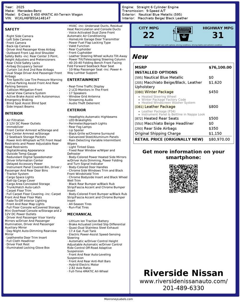 Used 2025 Mercedes-Benz E 450 4MATIC All-Terrain Wagon image 6