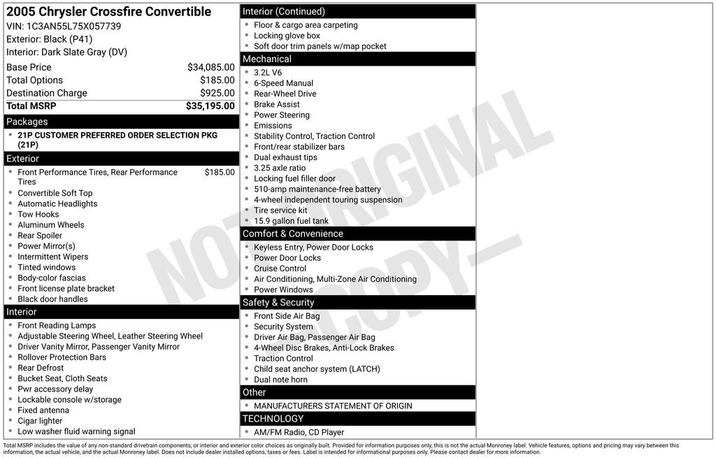 Used 2005 Chrysler Crossfire Convertible image 12