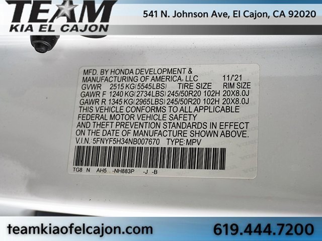 Used 2022 Honda Pilot Sport image 32