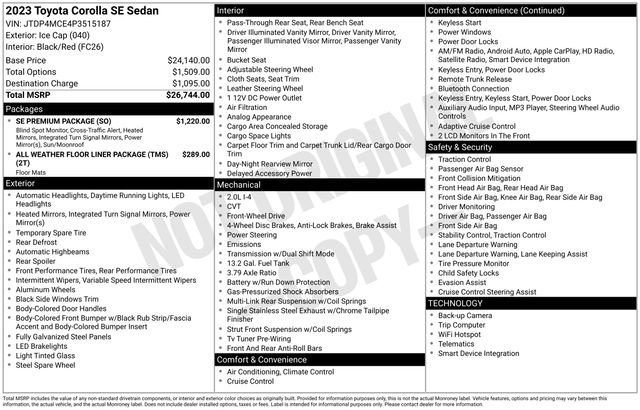 Used 2023 Toyota Corolla SE w/ SE Premium Package image 34