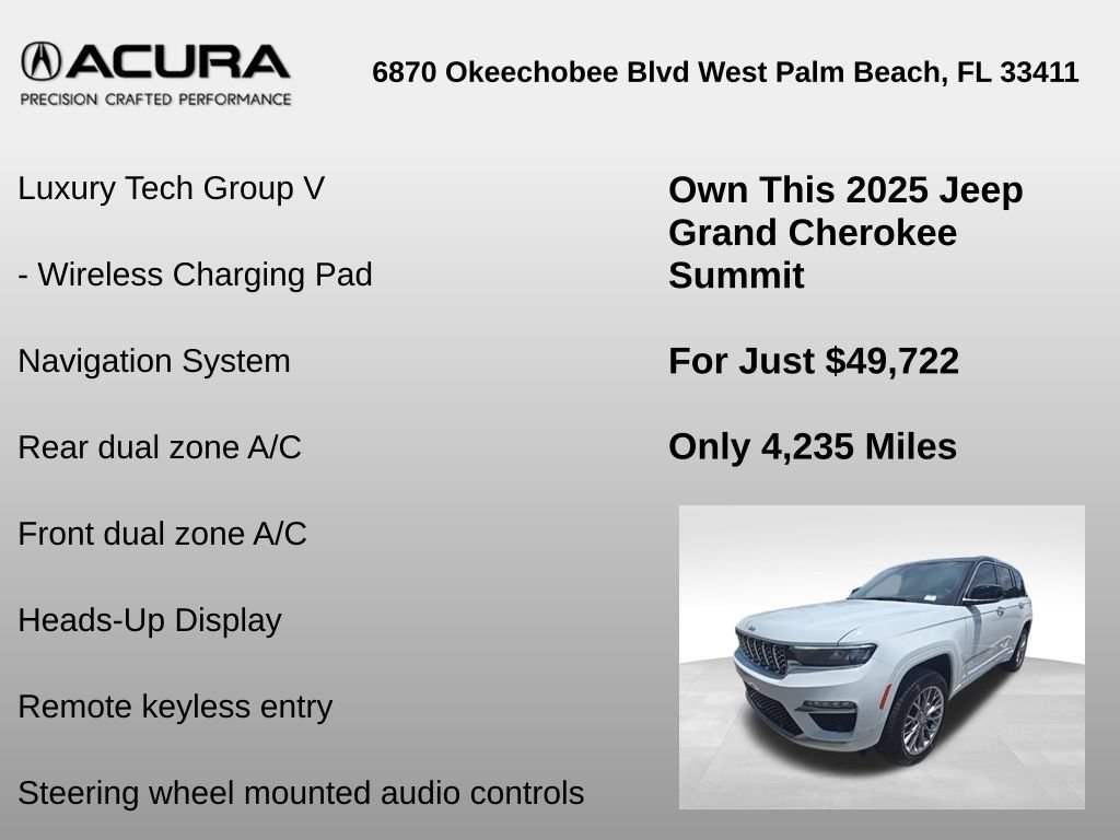 Used 2025 Jeep Grand Cherokee Summit w/ Adv Protech Group IV AWD/4WD image 12