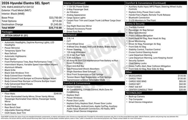 New 2026 Hyundai Elantra Sport FWD image 26