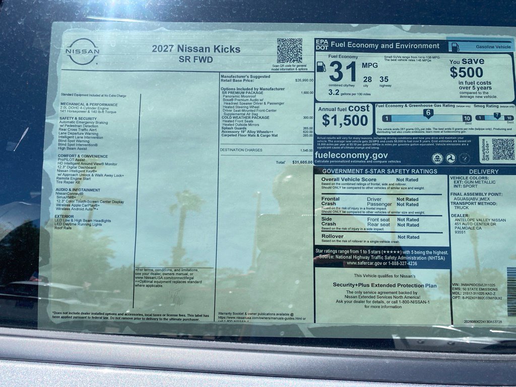 New 2027 Nissan Kicks SR w/ SR Premium Package FWD image 33