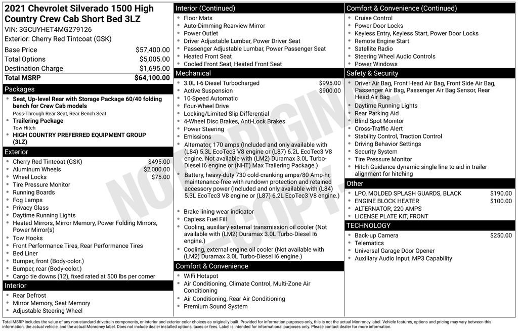 Used 2021 Chevrolet Silverado 1500 High Country image 19