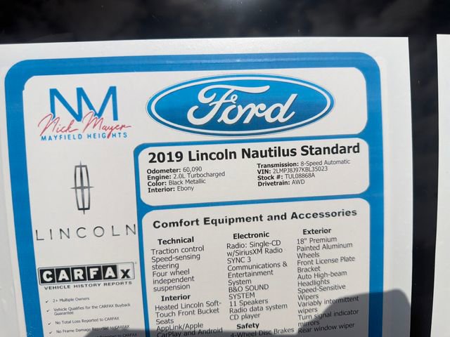 Used 2019 Lincoln Nautilus Premier AWD/4WD image 30